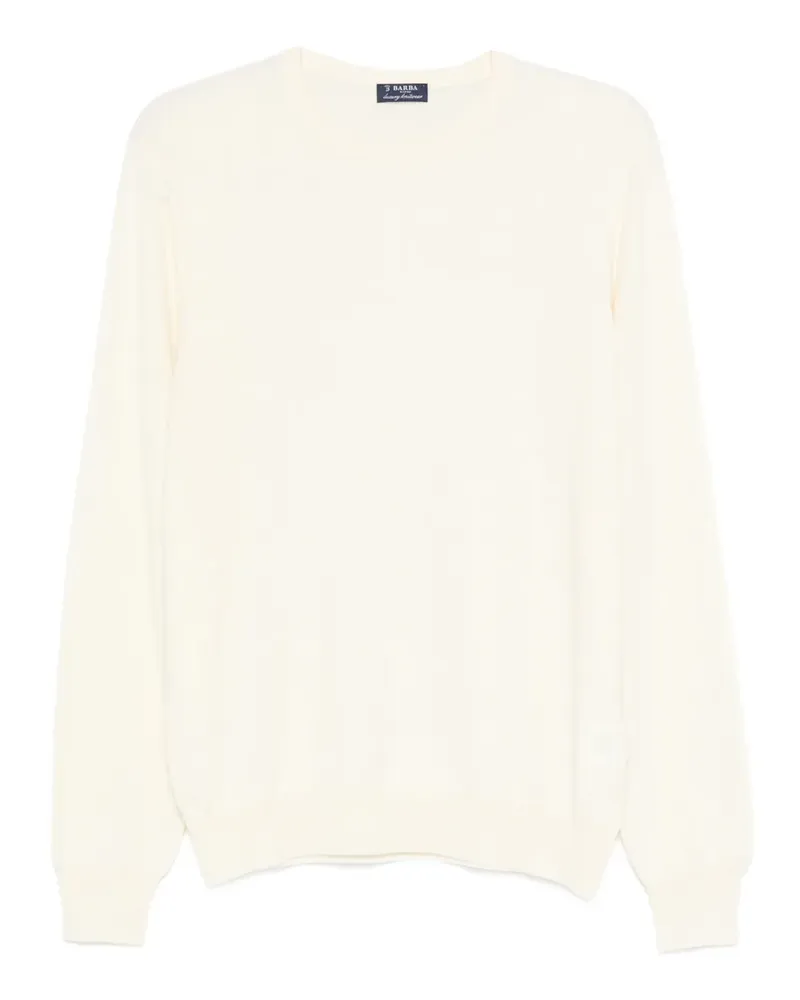 BARBA Pullover mit Rundhalsausschnitt - Weiß Weiß