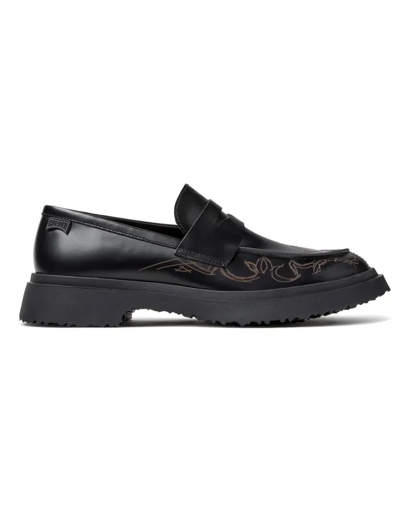 Camper Walden embroidered leather loafers - Schwarz Schwarz