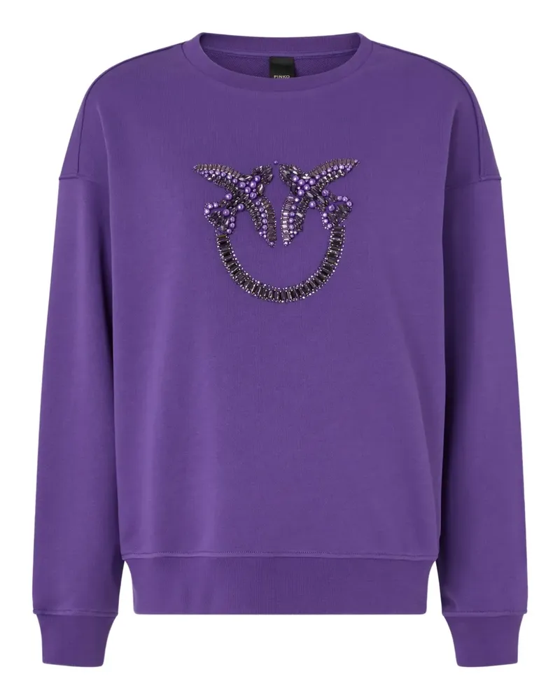 Pinko Pullover mit verziertem Vogel - Violett Violett
