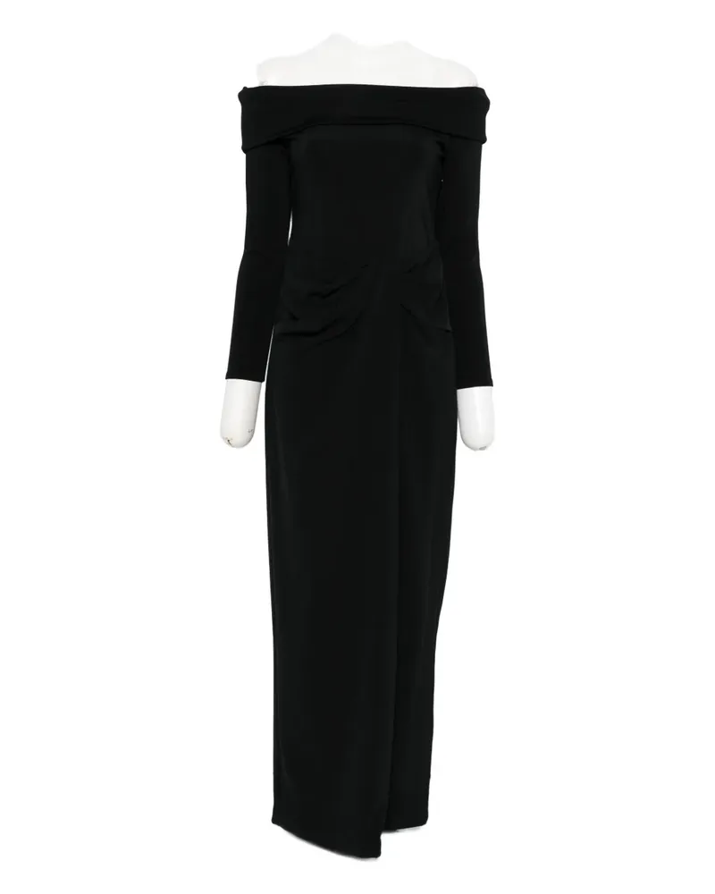 Ralph Lauren off-shoulder draped dress - Schwarz Schwarz