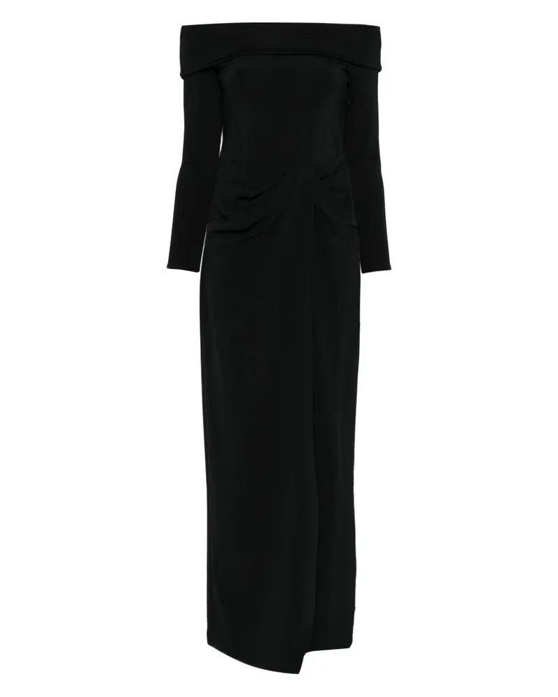 Ralph Lauren off-shoulder draped dress - Schwarz Schwarz