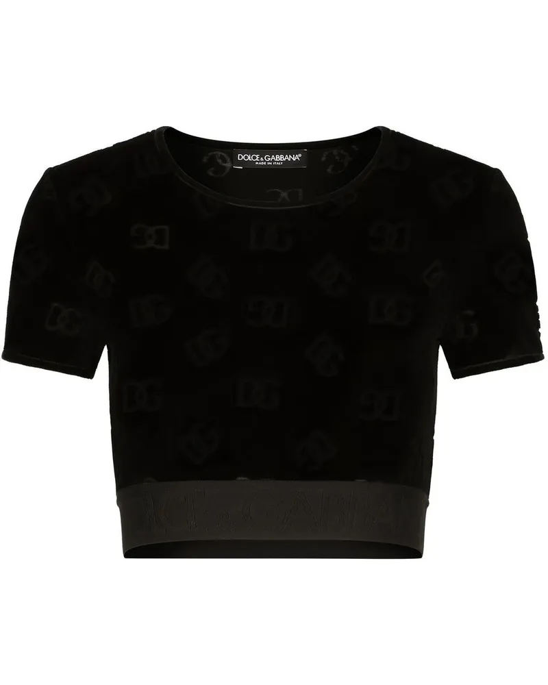Dolce & Gabbana T-Shirt mit DG-Logo - Schwarz Schwarz