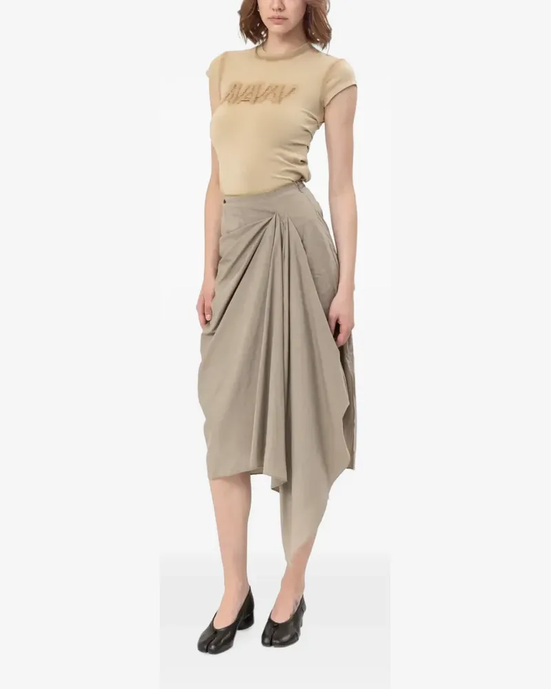 Entire Studios Asymmetrischer Fleur Rock - Nude Nude