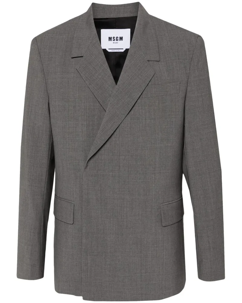 MSGM Sakko mit Logo-Patch - Grau Grau