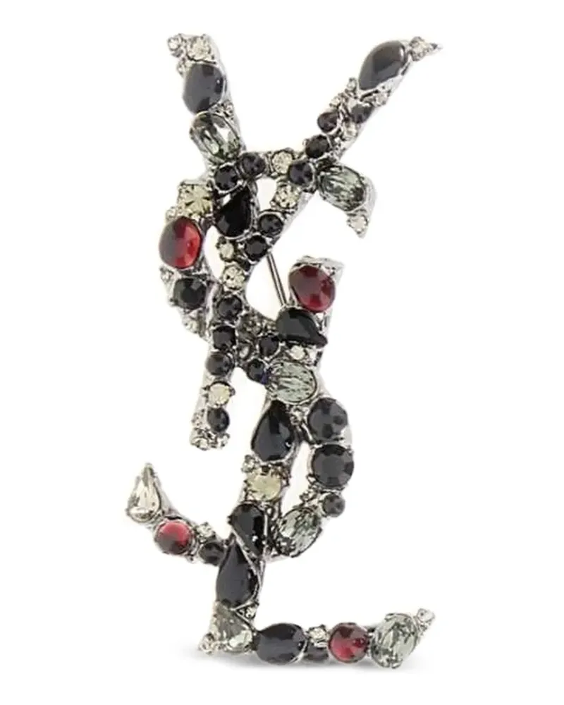 Saint Laurent Verzierte Cassandre Brosche - Silber Silber