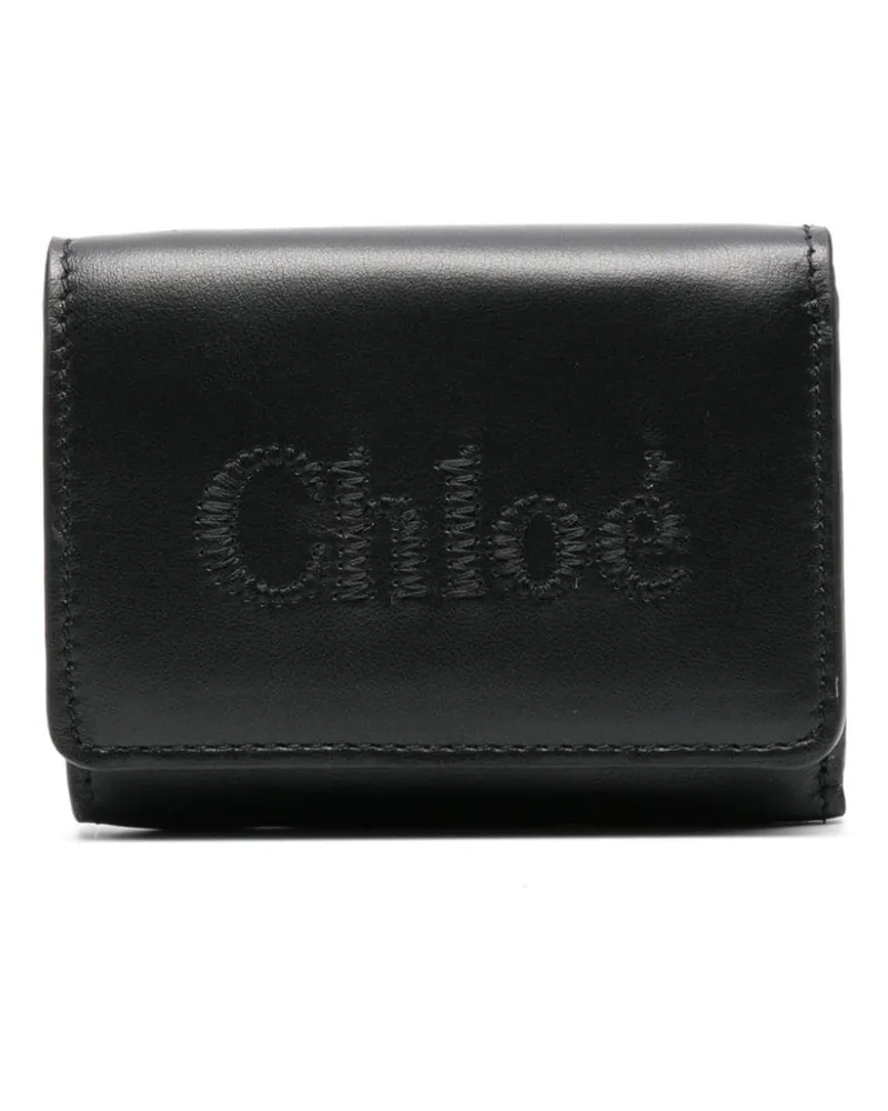 Chloé Portemonnaie mit Logo-Stickerei - Schwarz Schwarz
