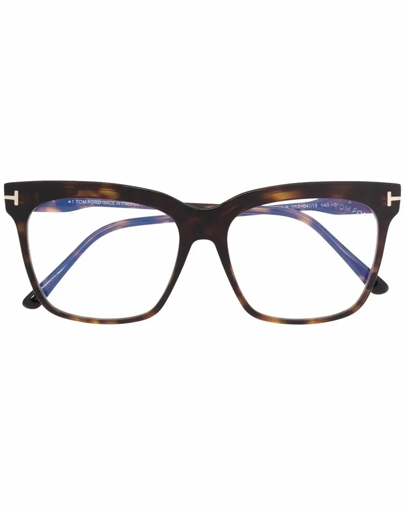Tom Ford Brille mit breitem Gestell - Braun Braun