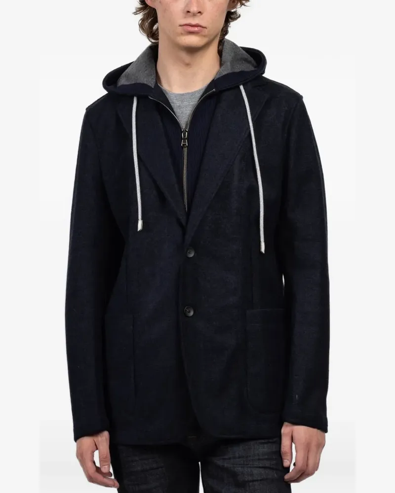 FRADI hooded pocket jacket - Blau Blau