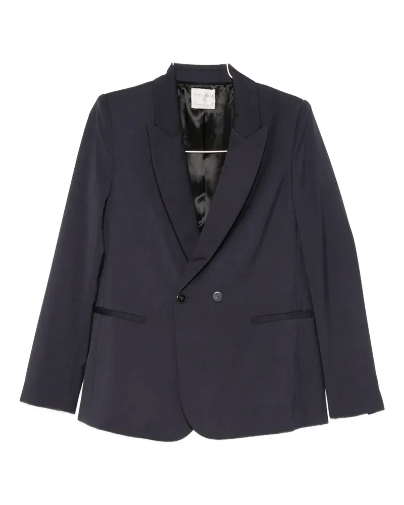 forte_forte double-breasted peak-lapel blazer - Blau Blau