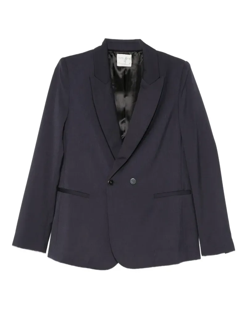 forte_forte double-breasted peak-lapel blazer - Blau Blau
