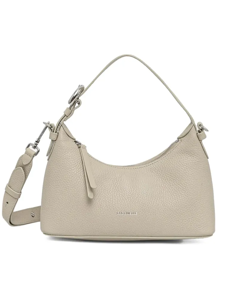Coccinelle Schultertasche aus gekörntem Leder - Nude Nude