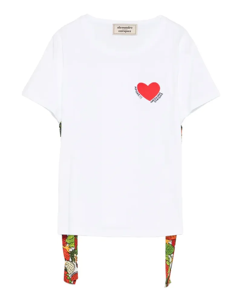Alessandro Enriquez logo-embroidered T-shirt - Weiß Weiß