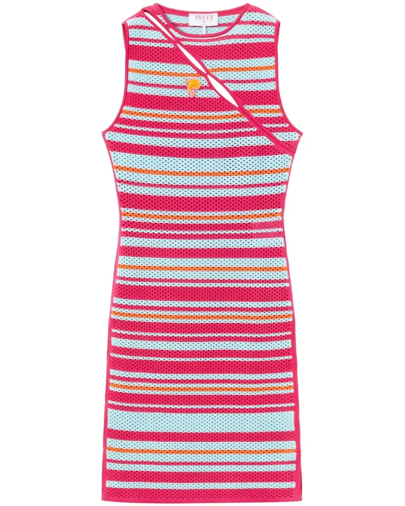 Emilio Pucci Gestreiftes Minikleid mit Cut-Out - Rosa Rosa