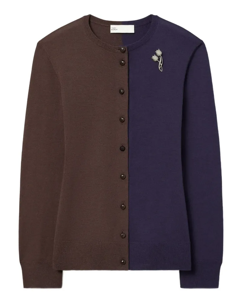 Tory Burch Cardigan mit Brosche - Braun Braun