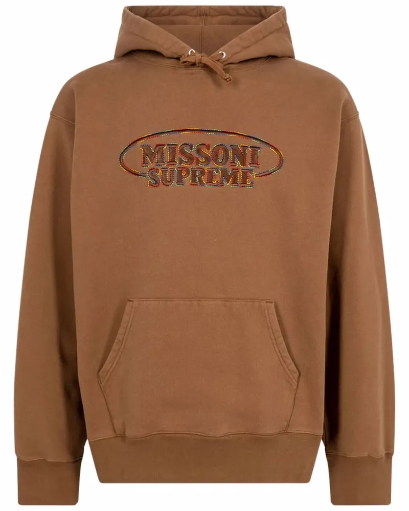 Supreme Being x Missoni FW21 Hoodie mit Logo-Stickerei - Braun Braun