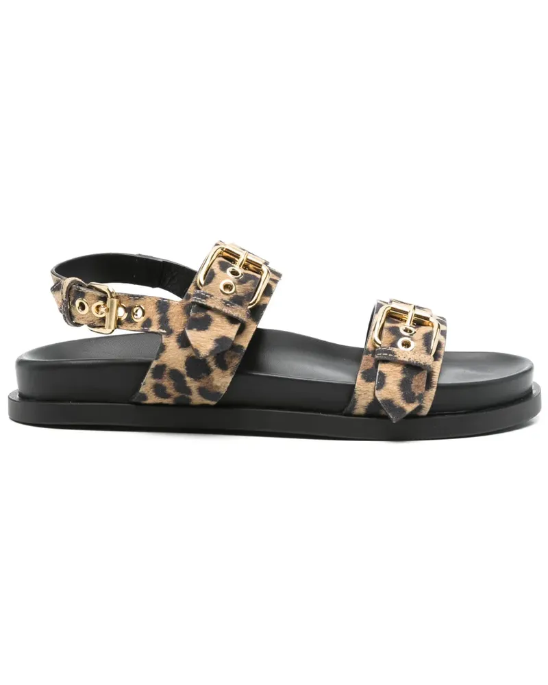 Attilio Giusti Leombruni Sandalen mit Leoparden-Print - Braun Braun