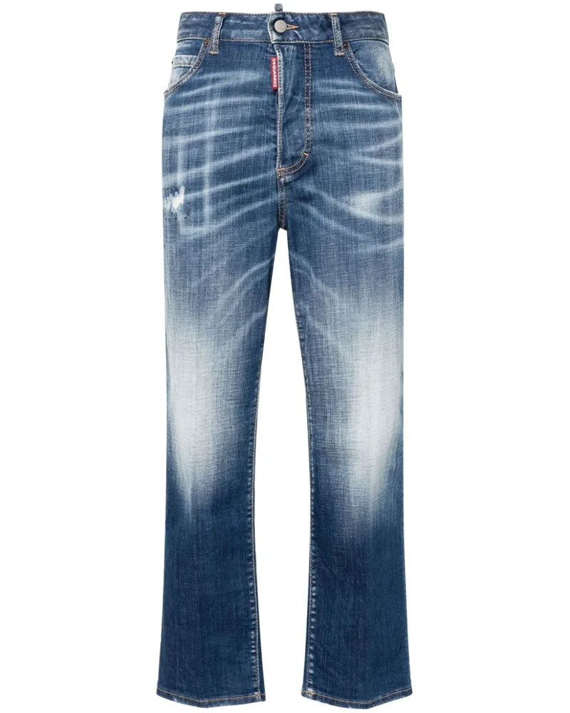 Dsquared2 Boston Cropped-Jeans mit hohem Bund - Blau Blau
