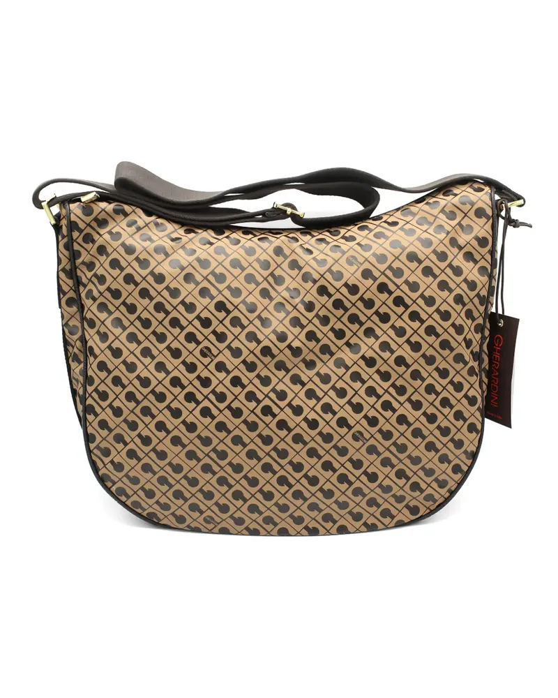 Gherardini patterned strap shoulder bag - Nude Nude