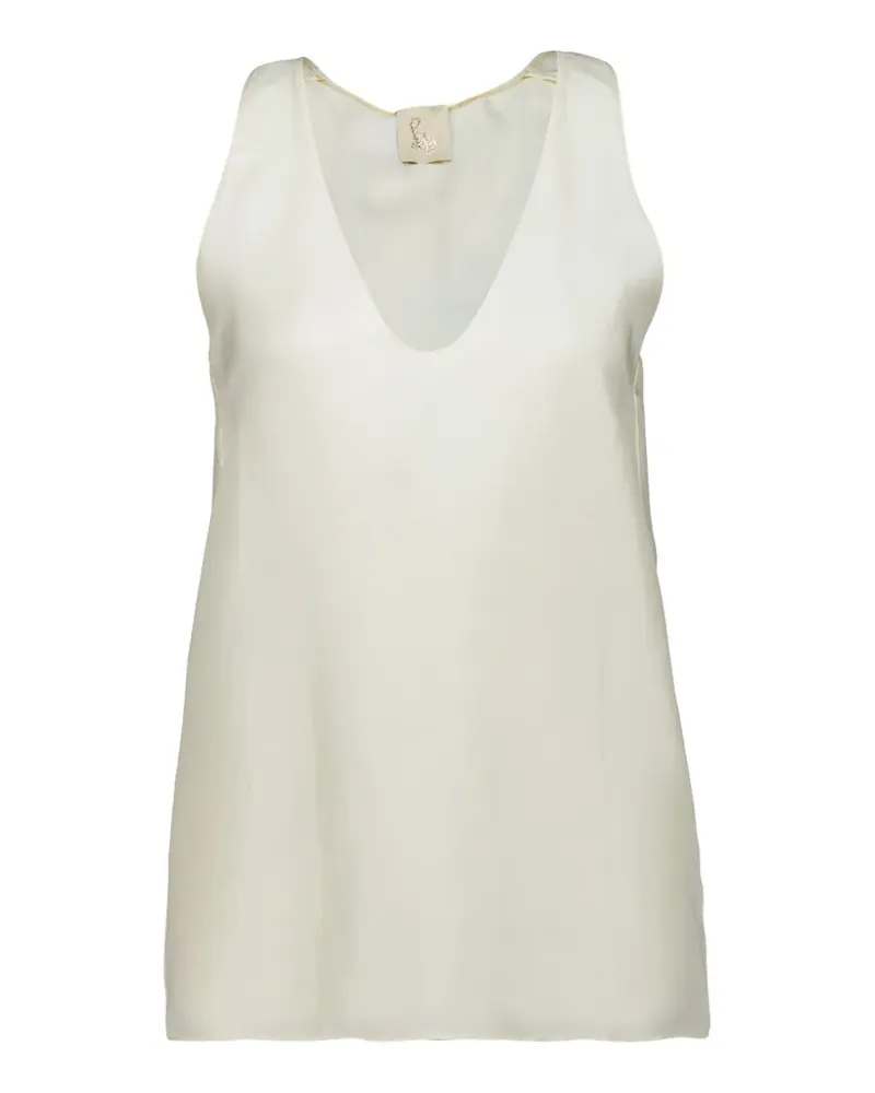 PAULA Serena V-neck silk tank top - Nude Nude