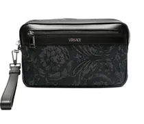 Clutch mit Blumen-Print - Schwarz