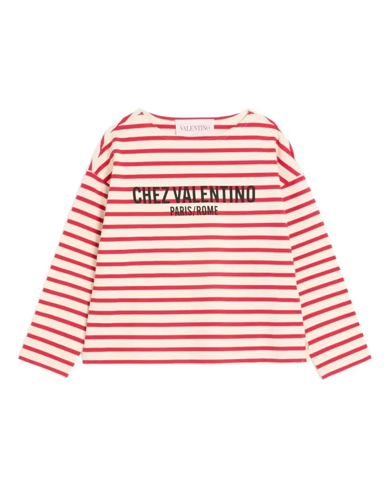 Valentino Garavani Gestreiftes T-Shirt - Rot Rot