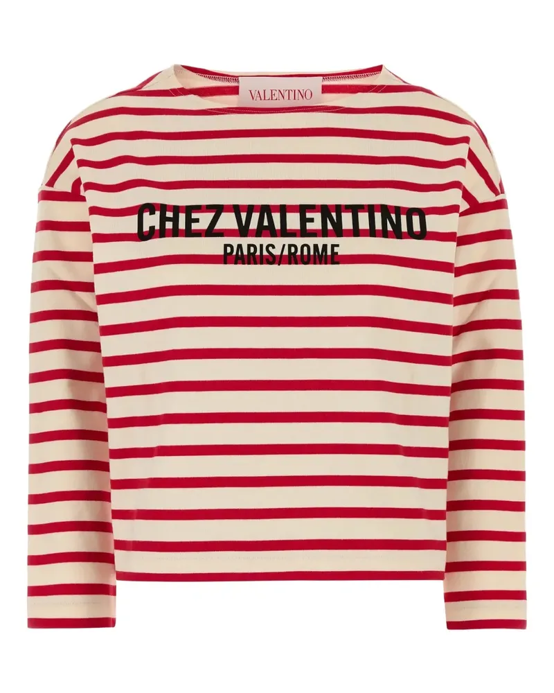 Valentino Garavani Gestreiftes T-Shirt - Rot Rot