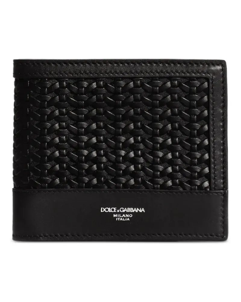 Dolce & Gabbana bi-fold woven wallet - Schwarz Schwarz