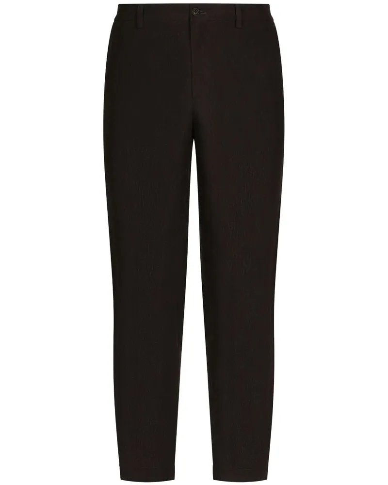 Dolce & Gabbana Straight-Leg-Hose aus Leinen - Schwarz Schwarz