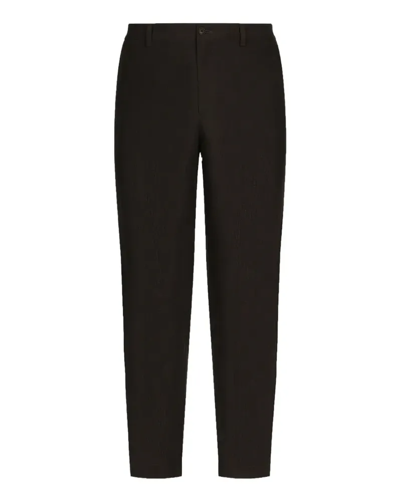 Dolce & Gabbana Straight-Leg-Hose aus Leinen - Schwarz Schwarz