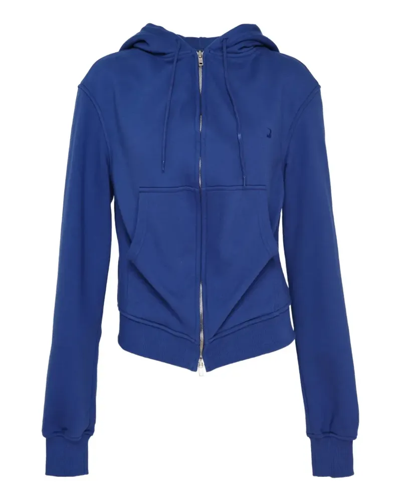 pushBUTTON logo-embroidered zip-up hoodie - Blau Blau