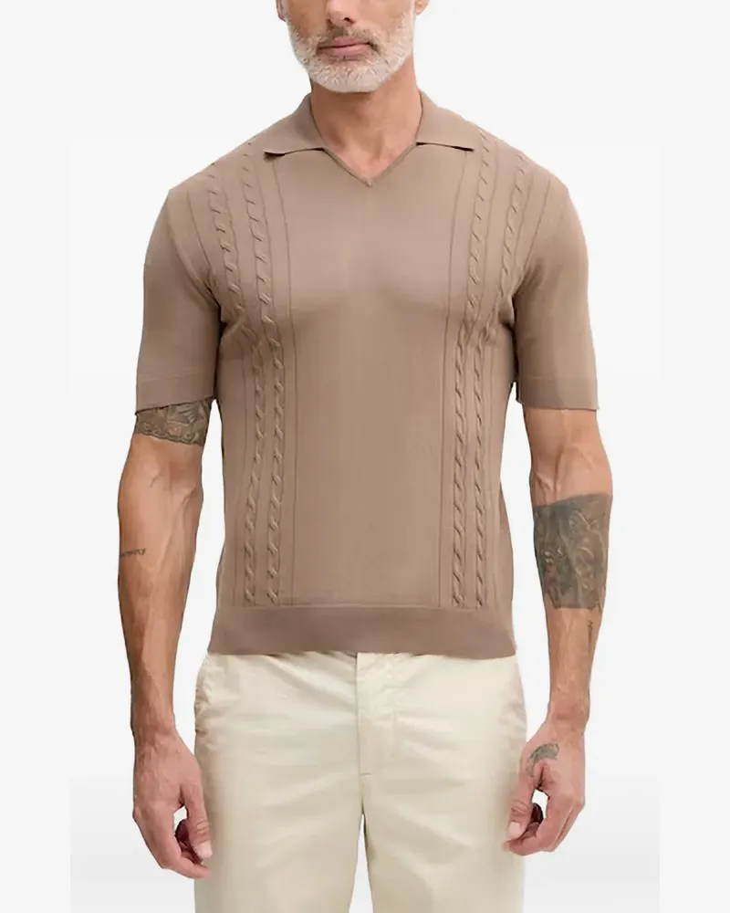 Benetton cable-knit polo shirt - Braun Braun