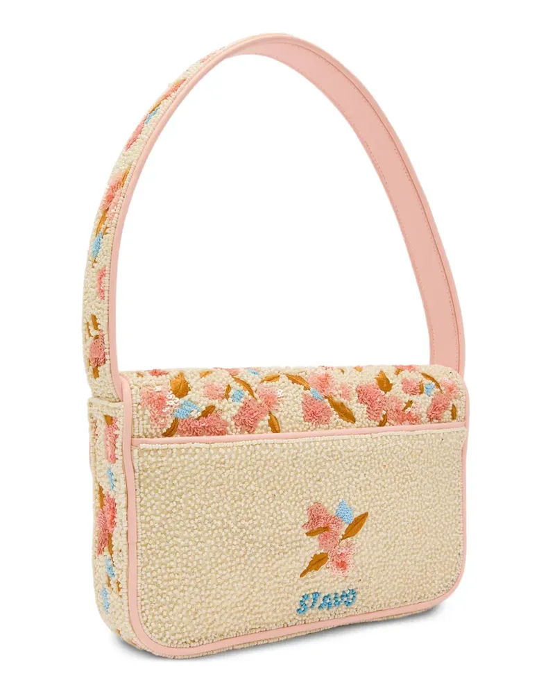 STAUD Tommy Schultertasche mit Perlen - Nude Nude
