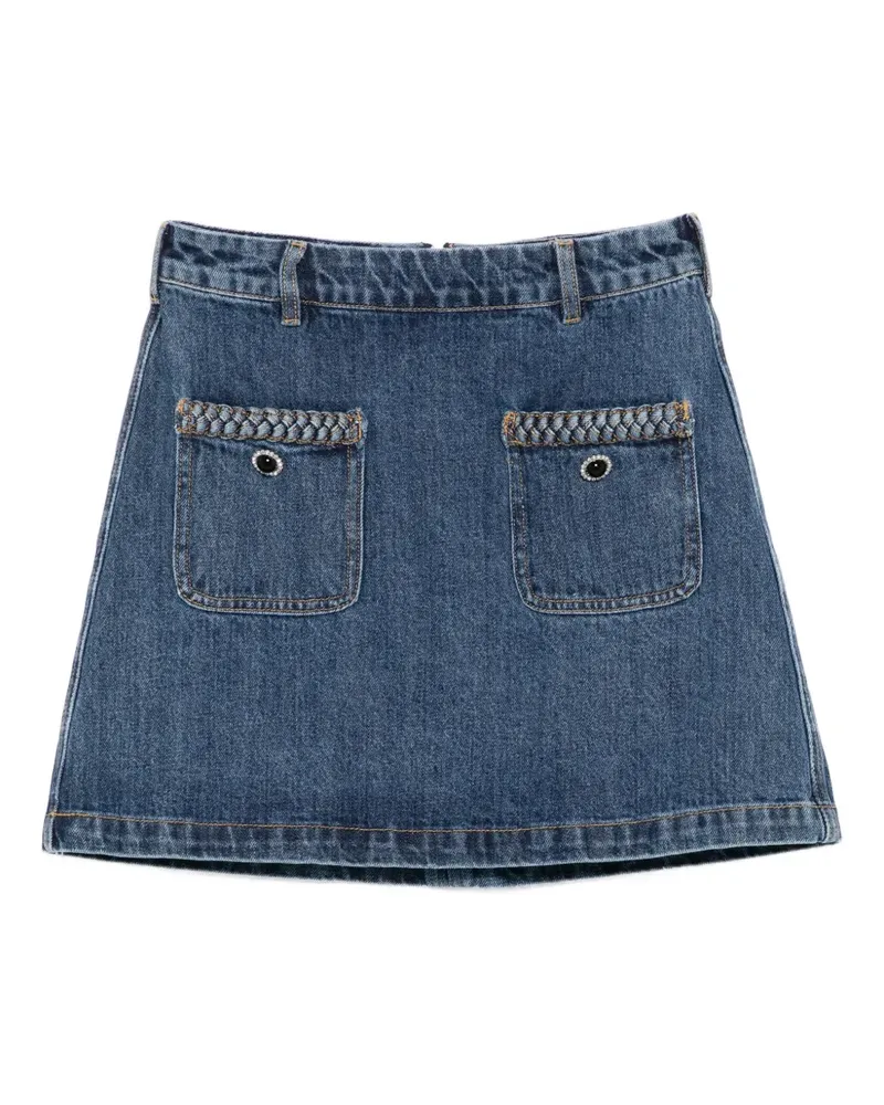 Self-Portrait Klassischer Jeans-Minirock - Blau Blau