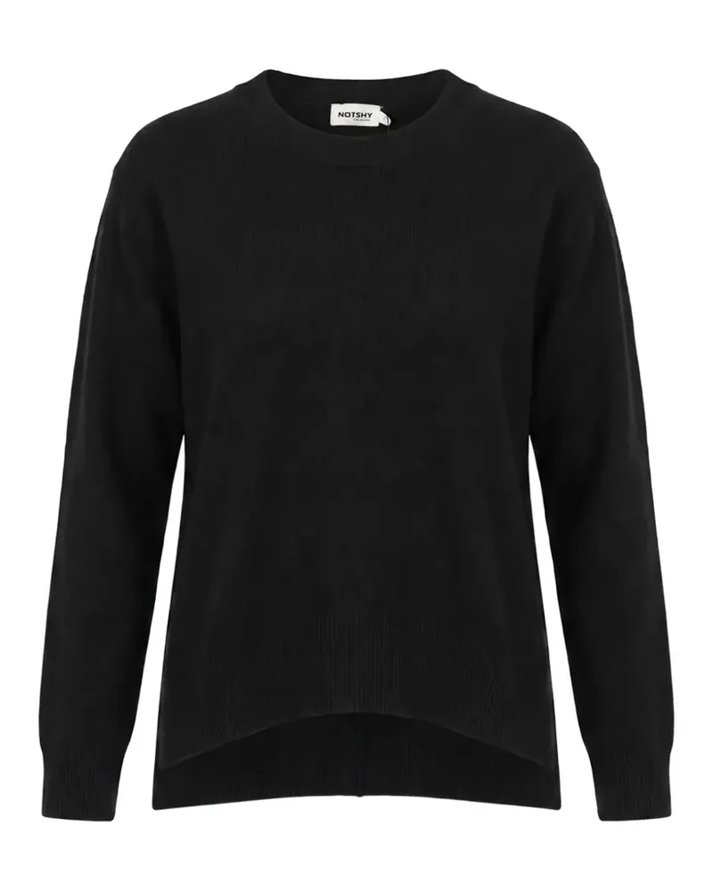 Not Shy Fein gestrickter Kaschmirpullover - Schwarz Schwarz