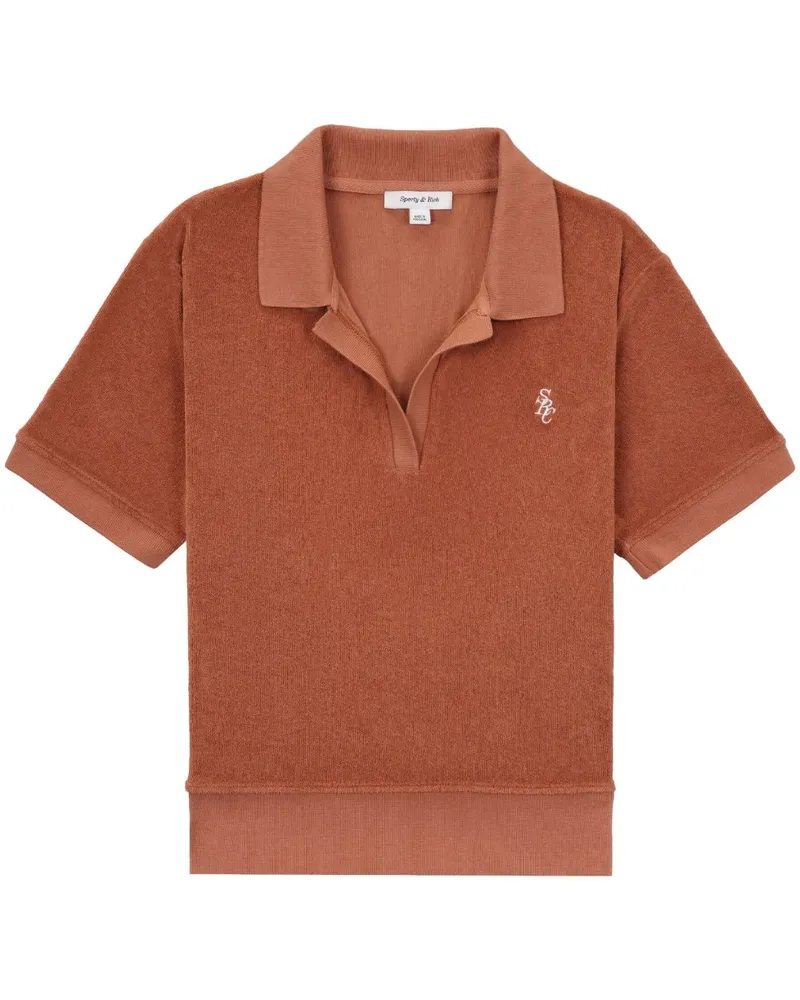 SPORTY & RICH Poloshirt aus Frottee Orange