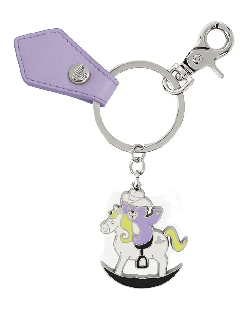 Vivienne Westwood Rocking Horse Teddy keyring - Silber Silber
