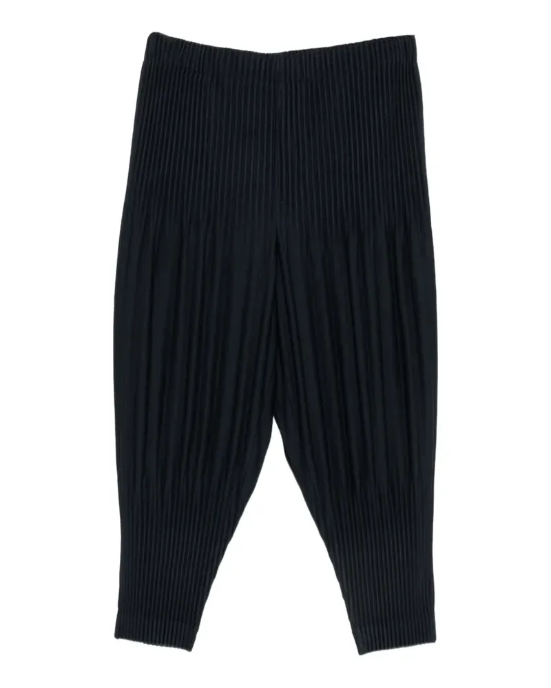 Issey Miyake pleated cropped trousers - Blau Blau