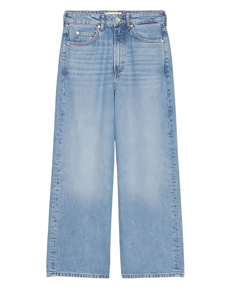 Marc O'Polo Cropped-Jeans mit Logo-Patch - Blau Blau