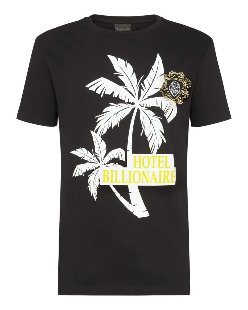 Billionaire T-Shirt mit Palmen-Print - Schwarz Schwarz