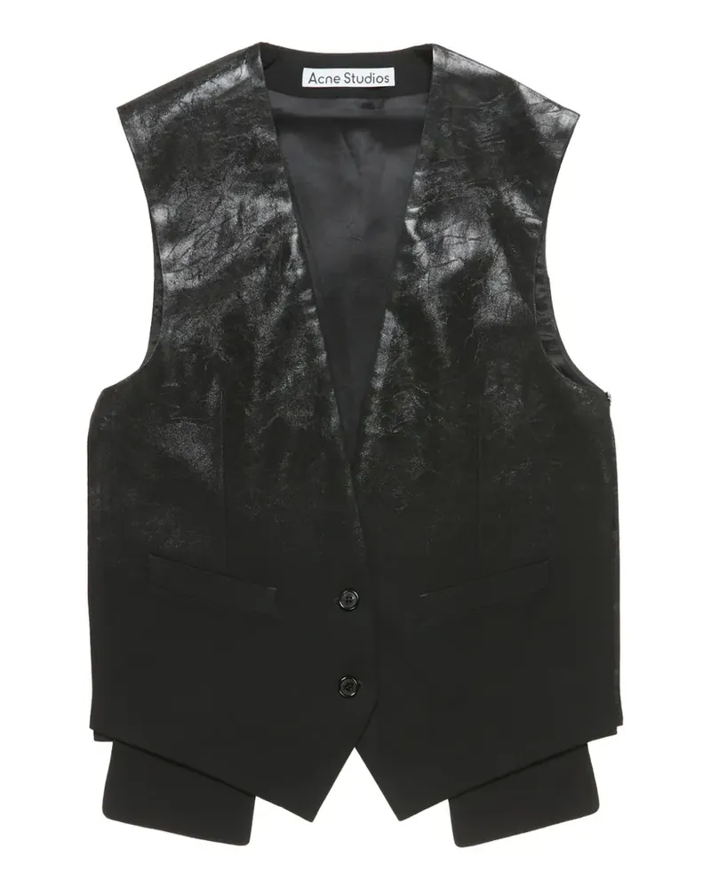 Acne Studios Geknöpfte Weste mit V-Ausschnitt - Schwarz Schwarz