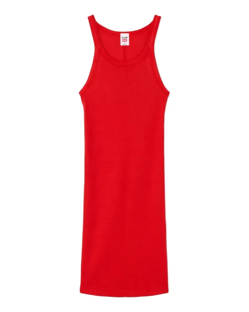 RE/DONE ribbed-knit tank mini dress - Rot Rot