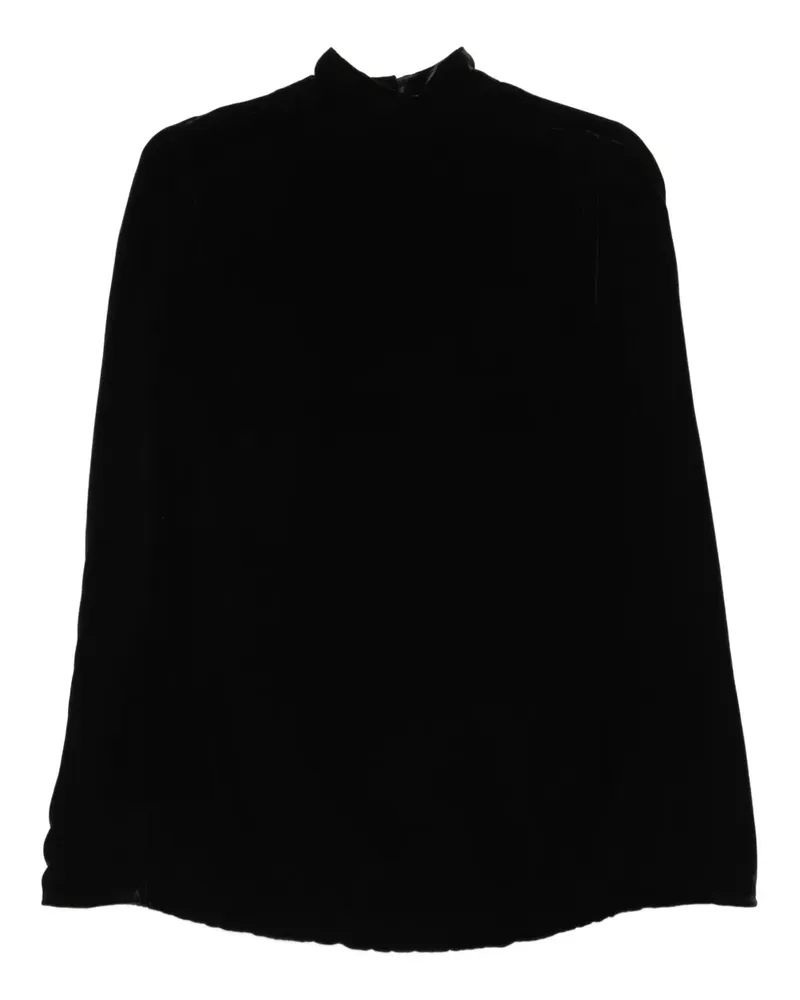 Raquel Diniz Palmas Cape aus Samt mit Stehkragen - Schwarz Schwarz
