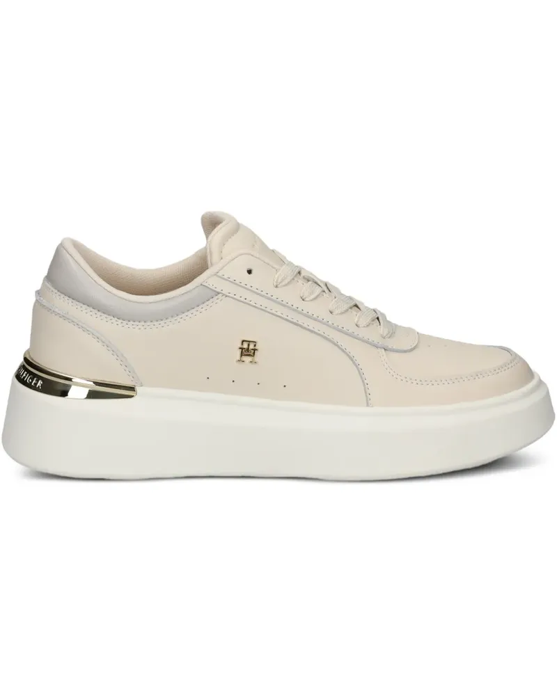 Tommy Hilfiger logo-plaque lace-up sneakers - Nude Nude