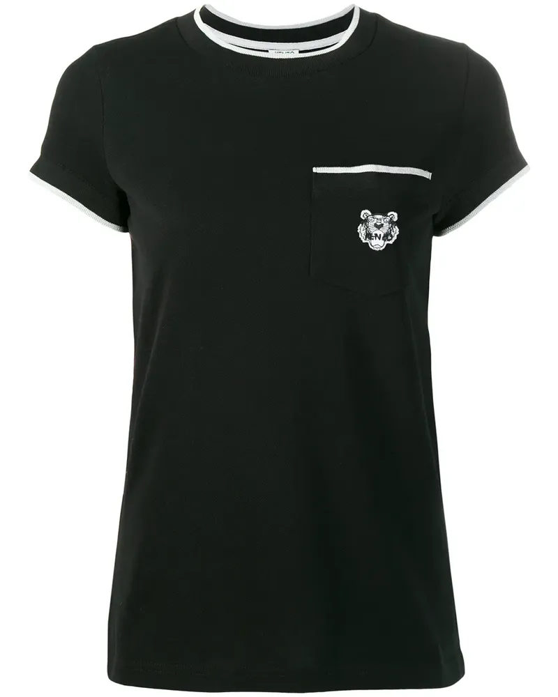 Kenzo T-Shirt mit Brusttasche - Schwarz Schwarz