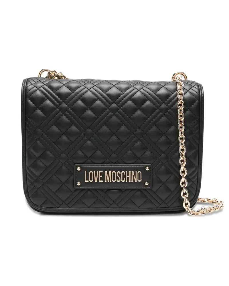 Moschino Gesteppte Schultertasche - Schwarz Schwarz
