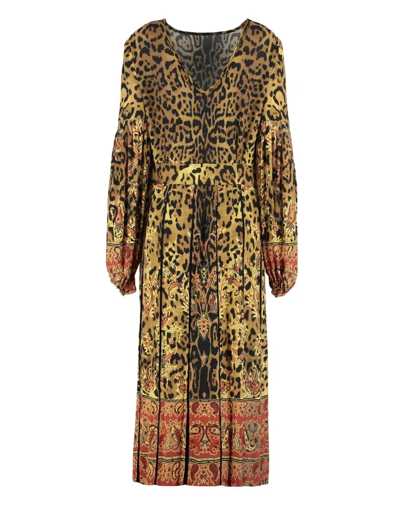 Etro Kleid mit Leopardenmuster - Gelb Gelb