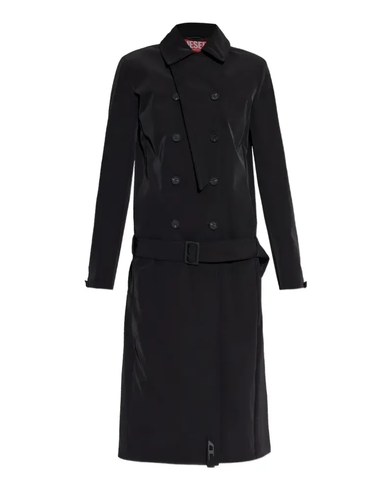 Diesel G-Ale double-breasted belted coat - Schwarz Schwarz