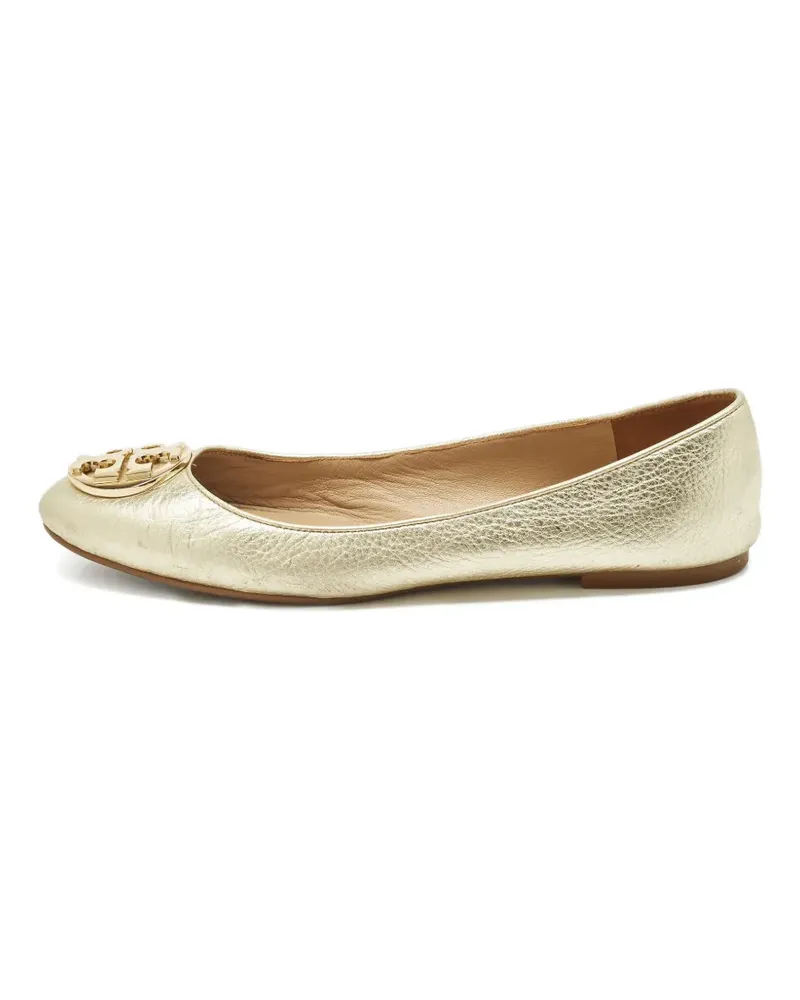 Tory Burch patent-leather ballet flats - Gold Gold