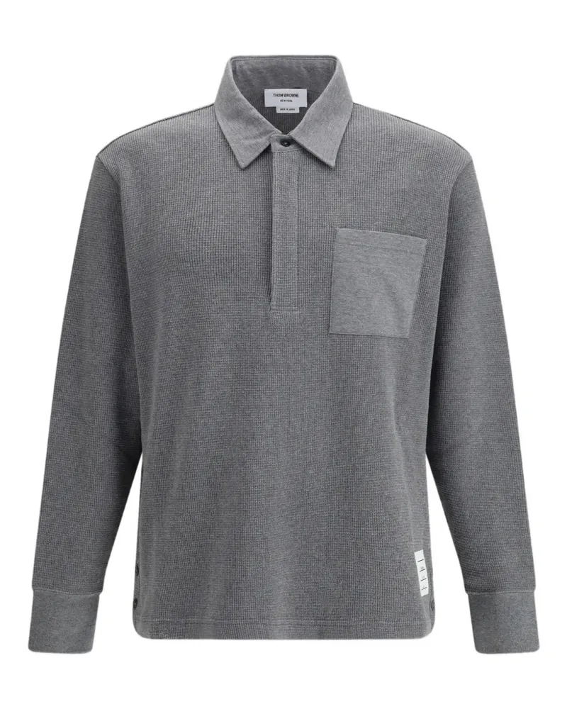Thom Browne Poloshirt mit aufgesetzter Tasche - Grau Grau