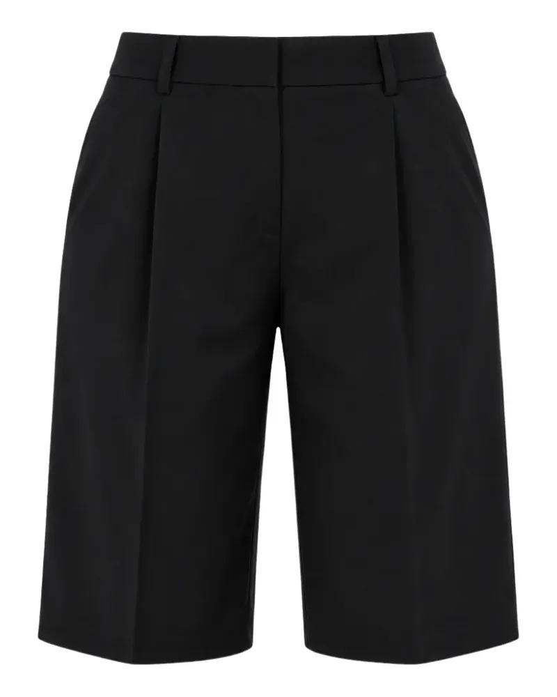 Norma Kamali Knielange Plissee-Shorts - Schwarz Schwarz